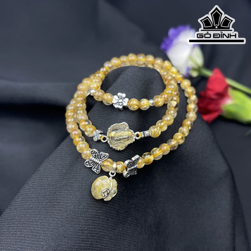 Chuỗi Đá Thạch Anh Tóc Vàng Đường Kính 5 (mm)