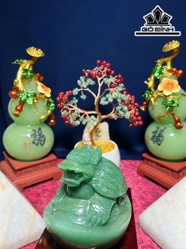 Long Quy Đá Thạch Anh Xanh Cao 12 Ngang 11(cm) 2kg