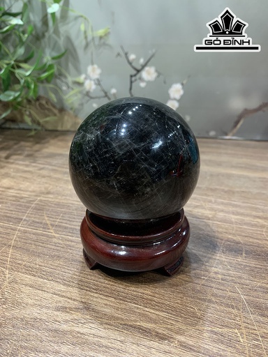 Bi Cầu Đá Thạch Anh Đen Đường Kính Hạt 8,3 (cm) 0,8kg