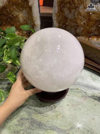 Bi Cầu Đá Thạch Anh Trắng Đường Kính Hạt 21,3 (cm) 14,1kg
