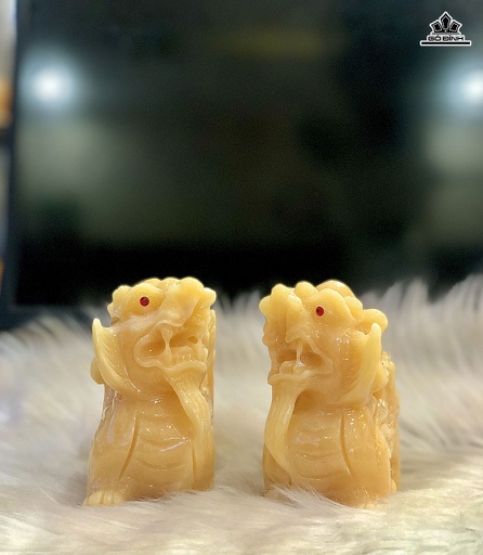 Cặp Tỳ Hưu Đá Ngọc Hoàng Long Cao 16 (cm)