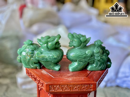 Cặp Tỳ Hưu Đá Thạch Anh Xanh Cao 15 (cm) 3,79kg