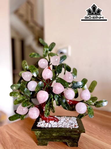 Cây Đào Đá Thạch Anh Hồng Cao 40 (cm)
