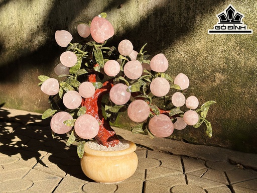 Cây Đào Đá Thạch Anh Hồng Cao 41 Ngang 40 (cm) 8,5kg