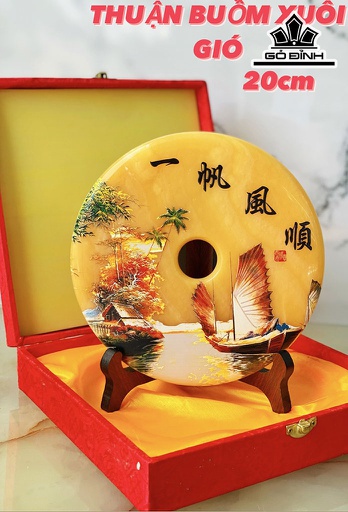 Đồng Điếu Tranh 3D Đá Ngọc Hoàng Long Cao 20 (cm)