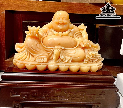 Tượng Di Lặc Như Ý Phát Tài Đá Ngọc Hoàng Long Cao 50 Ngang 40 (cm) 18kg