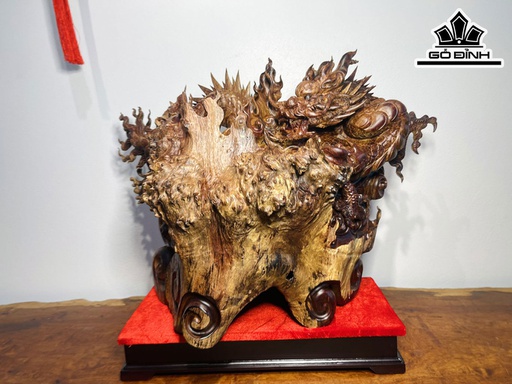 Tượng Nhất Long Gỗ Nu Cẩm Cao 62 Ngang 44 Sâu 35 (cm)