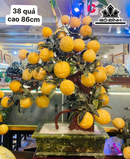 Cây Đào Trường Thọ Đá Ngọc Hoàng Long Vàng Đường Kính Hạt 120 (cm)