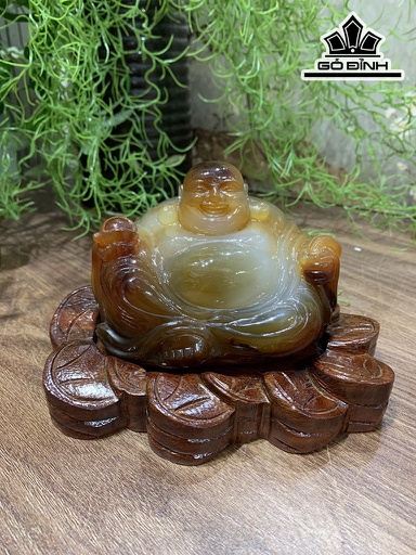 Tác Phẩm Tượng Di Lạc Hoan Hỉ Đá Trầm Tích Cao 10 Ngang 16 Sâu 12 (cm) 1,3kg