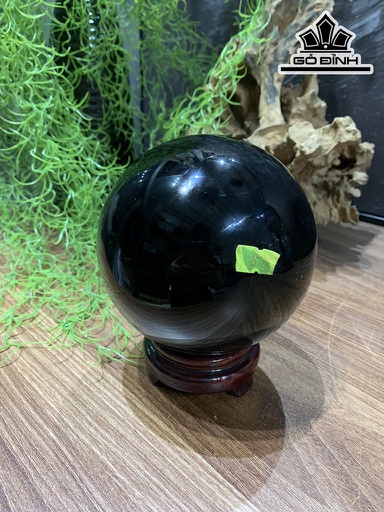 Bi Cầu Đá Onyx Đen Đường Kính Hạt 12,5 (cm) 2,8kg