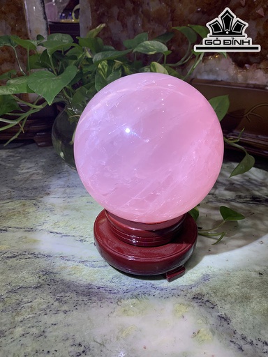 Bi Cầu Đá Thạch Anh Hồng Đường Kính Hạt 13,8 (cm) 3,8kg