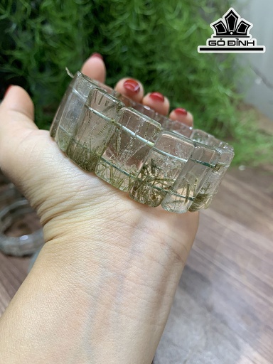 Vòng Tay Thạch Anh Tóc Xanh Đá Trong
