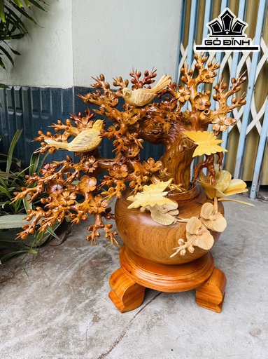 Bình Hoa Gỗ Hương Cao 55 Ngang 48 Sâu 32 (cm)