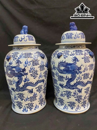 Cặp Chóe Rồng Gốm Giang Tây
