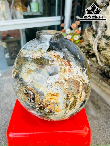 Tác Phẩm Chum Phú Quý Đá Canxedon Cao 24 Ngang 21 (cm) 13,2kg