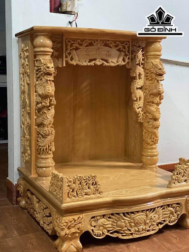 Bàn Thờ Ông Địa Gỗ Pơ Mu Cao 89 Ngang 61 Sâu 61 (cm)