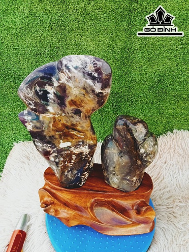 Tác Phẩm Cặp Đá Mã Não Cao 34 Ngang 22 (cm) 6kg