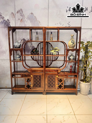 Tủ Rượu Gỗ Cẩm Rộng 200 Cao 220 Sâu 30 (cm)