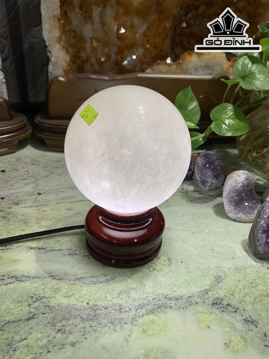 Bi Cầu Đá Thạch Anh Trắng Đường Kính Hạt 11,2 (cm) 2,1kg