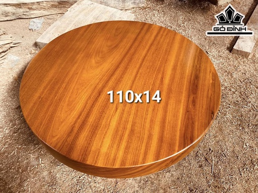 Mặt Bàn Tròn Gỗ Gõ Đường Kính 110 Dày 14 (cm)