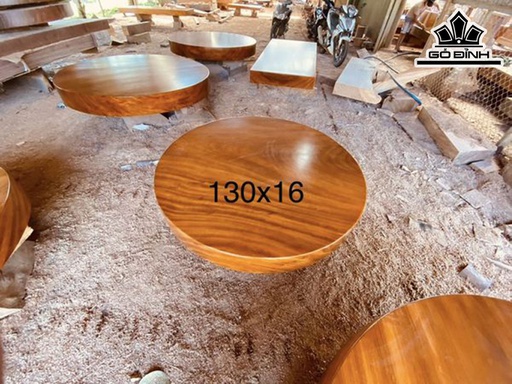 Mặt Bàn Tròn Gỗ Gõ Đường Kính 130 Dày 16 (cm)