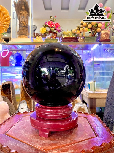 Bi Cầu Đá Onyx Đen Đường Kính Hạt 20 (cm) 9,89kg