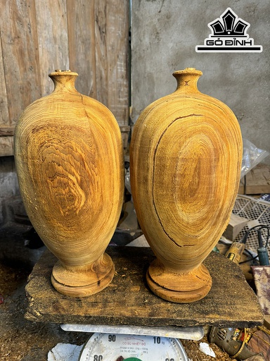Cặp Chum Phú Quý Gỗ Ngọc Am Cao 50 Đường Kính 25 (cm)