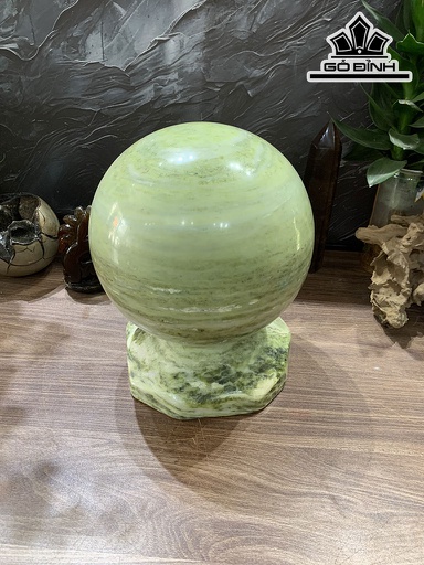 Bi Cầu Đá Serpentine Xanh Cao 29 Đường Kính Hạt 24 (cm)