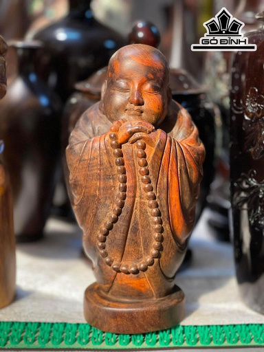 Tượng Tịnh Tâm Gỗ Trắc Cao 21 Ngang 11 Sâu 8 (cm)