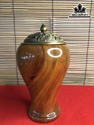 Lư Xông Trầm Gỗ Bách Xanh Cao 17 Đường Kính 10 (cm)