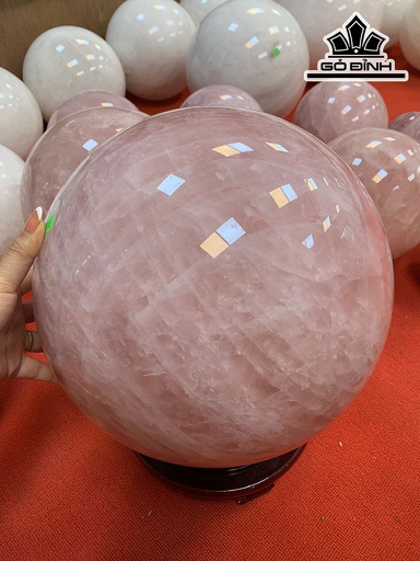 Bi Cầu Đá Thạch Anh Hồng Đường Kính Hạt 30 (cm) 33,3kg