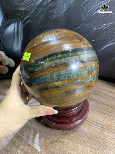 Bi Cầu Đá Thạch Anh Mắt Hổ Đường Kính Hạt 14,5 (cm) 4,43kg