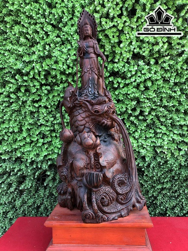 Phật Bà Quan Âm Gỗ Trắc Cao 70 Ngang 30 Sâu 20 (cm)