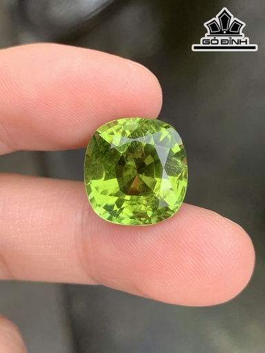 Viên Đá Tourmaline Xanh Cốm Cao 13,3 Ngang 13 Sâu 8,1 (mm) 9,25cts