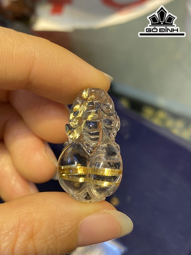 Mặt Dây Chuyền Tỳ Hưu Đá Thạch Anh Tóc Vàng