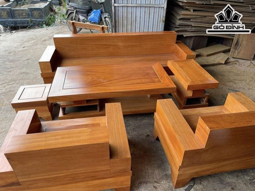 Bộ Sofa Hộp Gỗ Gõ Đoản 145 Bàn Dài 147 Rộng 75 Ván 1,5 Khung Xương 3 (cm)