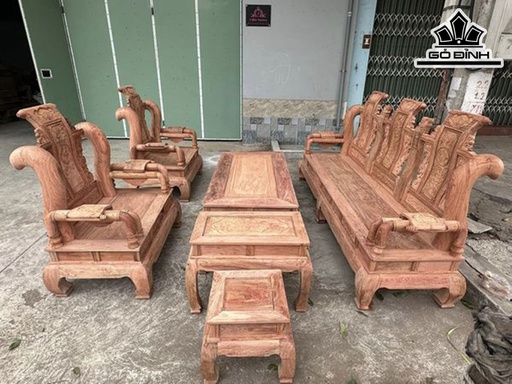 Bộ Tàn Cột Liền Yếm Liền Gỗ Hương Đá