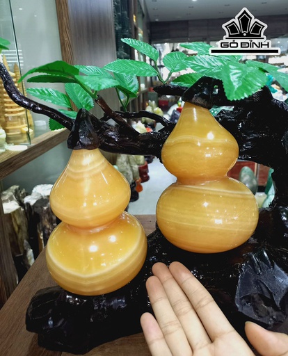 Cây Hồ Lô Phu Thê Đá Ngọc Hoàng Long Cao 40 Ngang 30 Sâu 15 (cm)