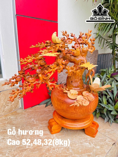 Bình Hoa Gỗ Hương Cao 52 Ngang 48 Sâu 32 (cm)