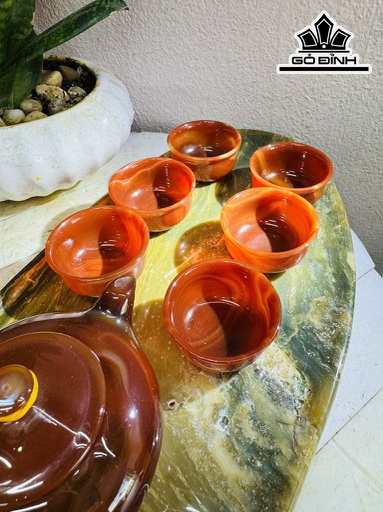 Bộ Bình Li  Đá Mã Não Đỏ