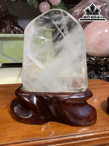 Khối Đá Cảnh Đá Thạch Anh Trắng Cao 20,6 Ngang 19 Sâu 8 (cm) 1,25kg