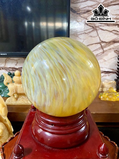 Bi Cầu Thủy Tinh Vàng Đường Kính Hạt 19 (cm) 8,94kg