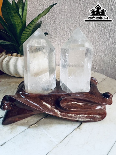 Cặp Tinh Thể Đá Thạch Anh Trắng Cao 15 (cm) 1,3kg