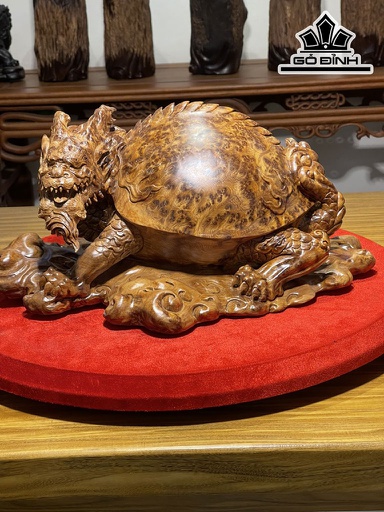 Tượng Long Quy Gỗ Nu Ngọc Am Cao 20 Ngang 42 Sâu 29 (cm)