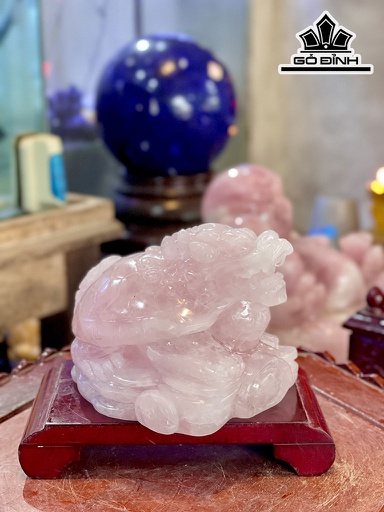 Long Quy Đá Thạch Anh Hồng Cao 12 Ngang 9 (cm) 1,97kg