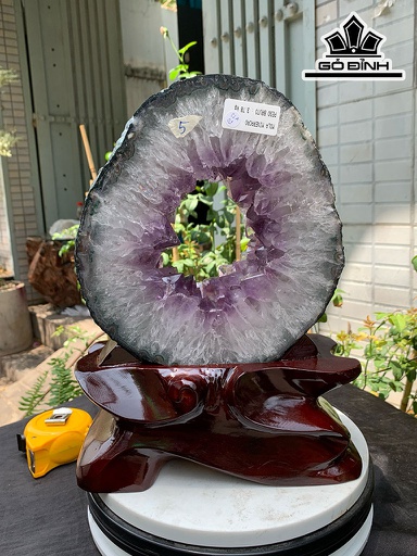 Lát Cắt Đá Thạch Anh Tím Cao 20 Ngang 22 (cm) 3,78kg