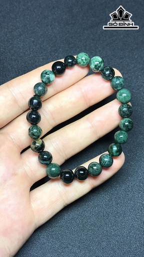 Vòng Tay Đá Thạch Anh Tóc Xanh Đường Kính Hạt 7,6 (mm) 18,7g