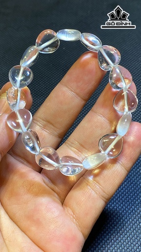 Vòng Tay Trái Tim Đá Thạch Anh Trắng Cao 12,2 Ngang 6,3 (mm) 20,6g