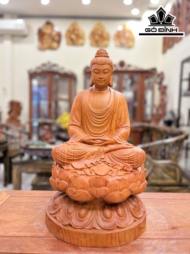 Tượng Phật Bổn Sư Thích Ca Gỗ Hương Cao 50 Ngang 30 Sâu 30 (cm)