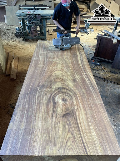 Mặt Bàn Chưa Chân Gỗ Lim Vàng Dài 197 Rộng 81 Sâu 13 (cm)